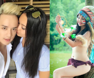 Cao Thái Sơn khoe ảnh được "hotgirl thổ dân" hôn má