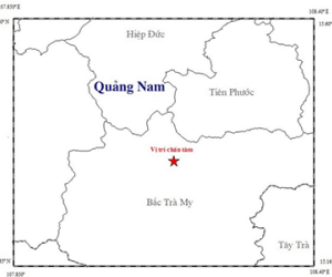 Động đất 2,6 độ richter ở Bắc Trà My