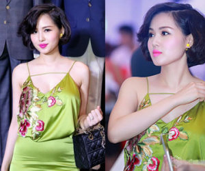 Tâm Tít diện váy hai dây trễ nải tái xuất rạng rỡ sau khi sinh