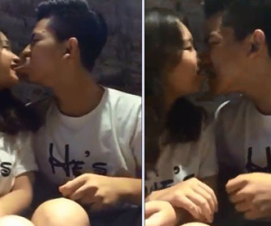 Cư dân mạng "choáng" với clip cặp đôi vừa oẳn tù tì vừa... cắn môi nhau