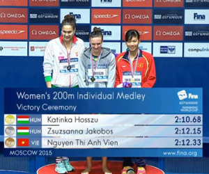 Hôm nay Ánh Viên thi chung kết 400m hỗn hợp tại Cup thế giới 2015