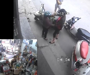 Clip: Hai phụ nữ dàn cảnh cạy cốp Spacy trộm túi xách