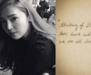 Jessica (SNSD) viết thư tay gửi nạn nhân vụ nổ bom ở Bangkok