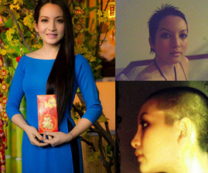 "Sốc" với hình ảnh Linh Nga cạo đầu