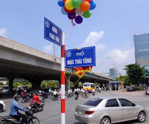 Gắn biển hai tuyến đường mang tên các vị vua nhà Mạc