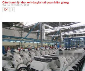 Thực hư tin Cục hải quan bán đấu giá xe máy Lx 7 triệu đồng
