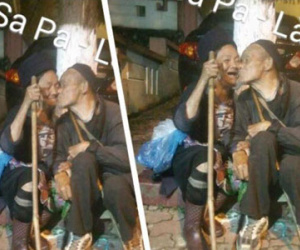 Dân mạng xuýt xoa trước nụ hôn tình cảm của hai cụ già tại Sa Pa