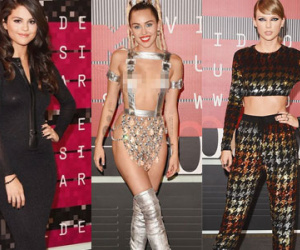 Miley Cyrus mặc như không mặc, lấn át Taylor và Selena trên "thảm đỏ" VMAs 2015