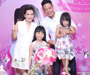 Vợ chồng Bình Minh làm sinh nhật cho con gái
