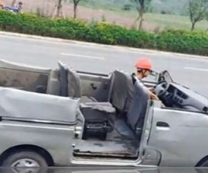 Chàng trai tự cắt nóc ô tô để làm xe mui trần