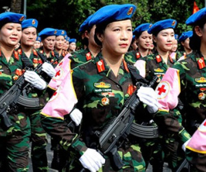 Rạng rỡ nữ chiến sỹ Quân y trong lễ diễu binh