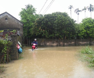 Quảng Ninh: Đường ngập, cặp vợ chồng bị hút xuống cống