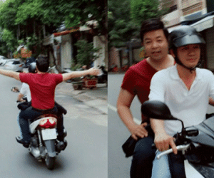 Quang Lê bị chỉ trích vì ngồi xe máy không nón bảo hiểm