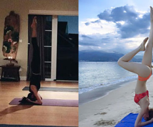 Hà Tăng "nối gót" Hà Hồ khoe dáng chuẩn khi làm động tác yoga cực khó