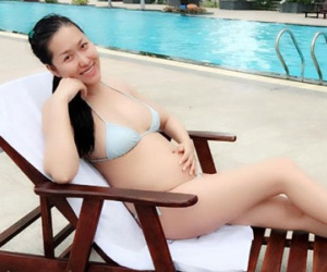 Phi Thanh Vân khoe bụng bầu xóa nghi vấn mang thai giả