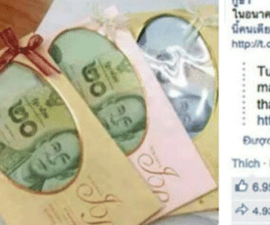 Xôn xao cặp đôi chơi trội bằng cách gửi thiệp cưới bằng tiền mặt