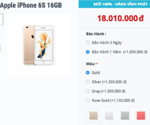 iPhone 6s màu đen khan hàng