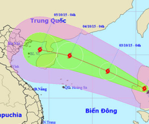 Bão Mujigae gần biển Đông