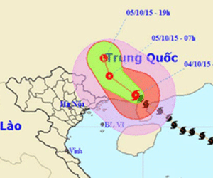 Biên giới phía Bắc mưa to do bão Mujigae