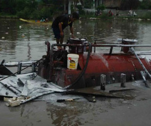 Tàu chở 20.000 lít dầu phát nổ, 1 người bị thương nặng