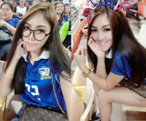 Nữ CĐV Thái Lan xinh đẹp "thiêu đốt" sân Mỹ Đình
