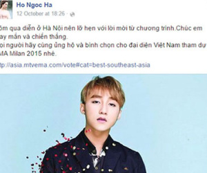 Sau Mỹ Tâm, Hồ Ngọc Hà kêu gọi bình chọn cho Sơn Tùng