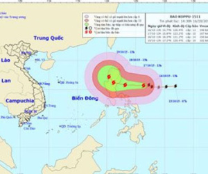 Bão Koppu giật trên cấp 17 hướng vào biển Đông