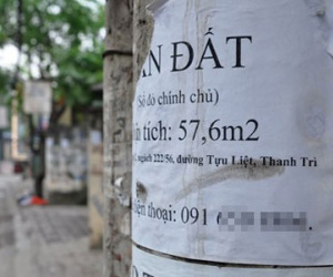 Đất thổ cư nhiều khu vực ở Hà Nội giảm giá