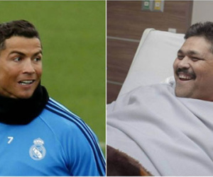 Ronaldo tặng quà cho người đàn ông mập nhất thế giới