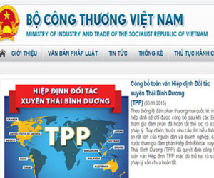 Việt Nam công bố toàn văn TPP