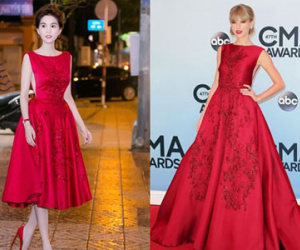 Ngọc Trinh nhận váy nhái của mình đẹp ngang Elie Saab của Taylor