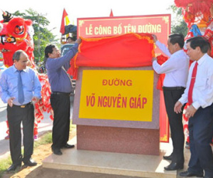 Trà Vinh có tên đường Võ Nguyên Giáp,
Võ Văn Kiệt