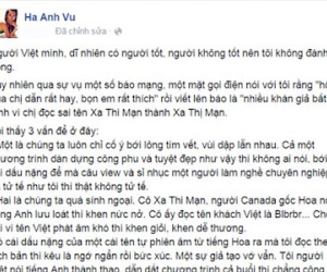 Hà Anh lên tiếng khi bị chỉ trích đọc sai tên Xa Thi Mạn