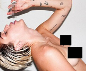Miley Cyrus "phơi thân" trần trụi trên bìa tạp chí