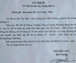 Đội trưởng CSGT xin doanh nghiệp vật tư để xây nhà cho sếp?