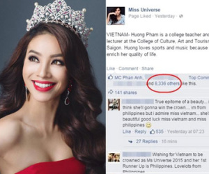 Hoa hậu Phạm Hương đang thắng thế trên trang chủ Miss Universe