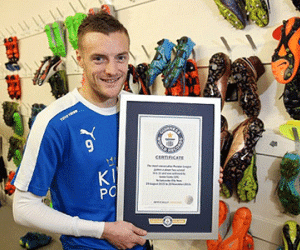 Vardy ghi danh vào sách kỷ lục Guinness