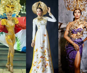 Trang phục dân tộc đầy sắc màu của các người đẹp tại Hoa hậu Hoàn vũ 2015