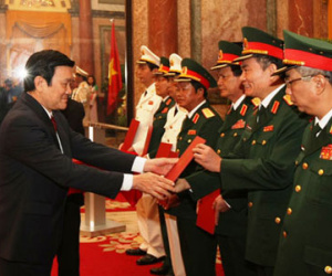 Thăng quân hàm thượng tướng cho 3 sĩ quan quân đội