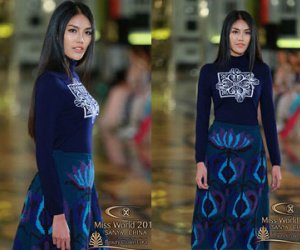 Lan Khuê thi trình diễn catwalk tại Miss World