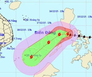Bão Melor mạnh hơn dự kiến, nhắm vào Trường Sa