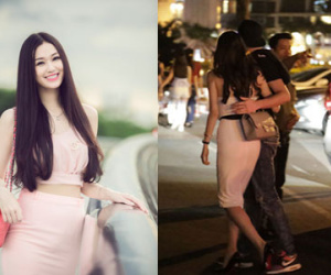 Khánh My nắm tay, ôm eo trai Tây trên phố
