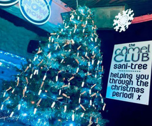 Cây thông Noel được trang trí bằng băng vệ sinh