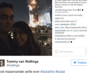 Đôi nam nữ "gây bão" vì selfie bên khách sạn Dubai bốc cháy