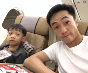 Cường Đôla đưa con trai đi nghỉ trong ngày đầu năm mới