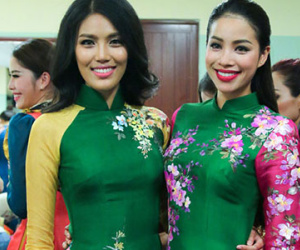 Phạm Hương, Lan Khuê rạng rỡ trong tà áo dài