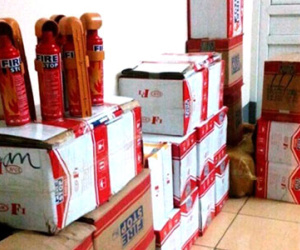 Thu giữ hơn 300 bình cứu hỏa dùng cho ô tô nhập lậu từ Trung Quốc