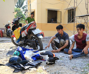 Hai thanh niên trộm chó chạy Exciter dọa giết công an