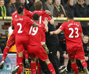 Liverpool hạ Norwich sau cuộc rượt đuổi kịch tính