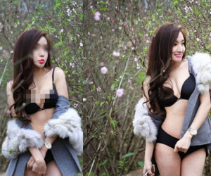 Cô gái mặc bikini chụp vườn đào ngày giá rét nói gì về bộ ảnh gây sốc của mình?